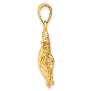 14k Yellow Gold Textured Sea Turtle Pendant K7682