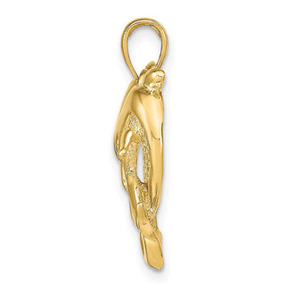 14k Yellow Gold Dolphins Pendant K7717