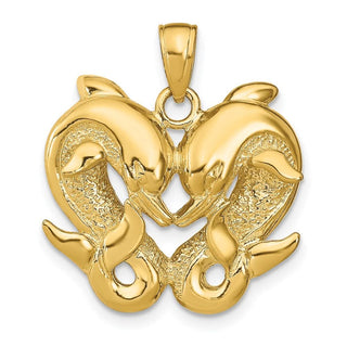 14k Yellow Gold Dolphins Pendant K7717