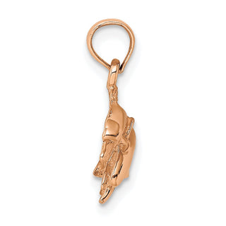 14k Rose Gold and Polished Double Dolphins Jumping Left Pendant
