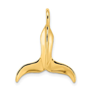 14k Yellow Gold 3-D Polished Whale Tail Pendant K7729