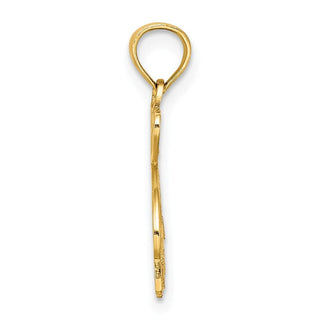 14k Yellow Gold I HEART SIESTA KEY w/ Dolphin Pendant