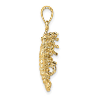 14k Yellow Gold Polished Florida Lobster Pendant