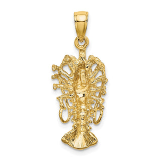 14k Yellow Gold Polished Florida Lobster Pendant