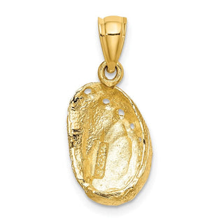 14k Yellow Gold 2-D Abalone Shell Pendant K7795
