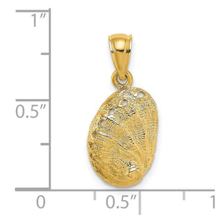 14k Yellow Gold 2-D Abalone Shell Pendant K7795