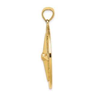 14k Yellow Gold Nautical Compass Pendant K7810