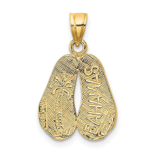 14k Yellow Gold Bahamas Double Sandals Pendant