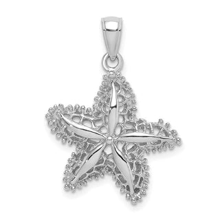 14k White Gold Starfish Filigree Pendant