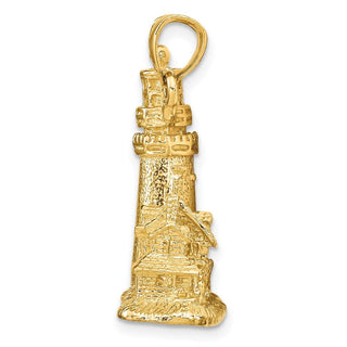 14k Yellow Gold 3-D Cape Cod Lighthouse Pendant