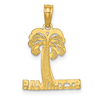 14k Yellow Gold St. Thomas Under Palm Tree Pendant