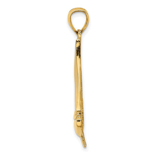 14k Yellow Gold 2-D Polished Sailboat Pendant K7875