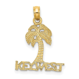 14k Yellow Gold Key West Palm Tree Pendant