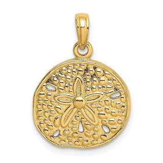 14k Yellow Gold 2-D Cut-Out Sand Dollar Pendant