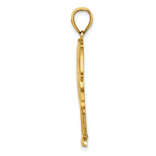 14k Yellow Gold Large Charleston Palm Tree Pendant