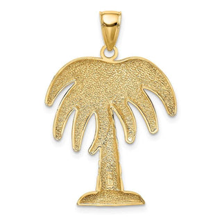 14k Yellow Gold Large Charleston Palm Tree Pendant
