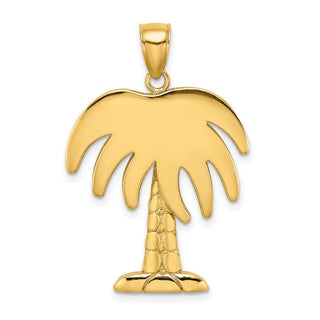 14k Yellow Gold Large Charleston Palm Tree Pendant