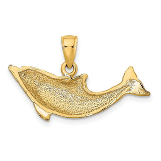 14k Yellow Gold 2-D Polished Dolphin Pendant