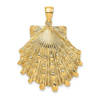 14k Yellow Gold Lions Paw Shell Pendant K7902