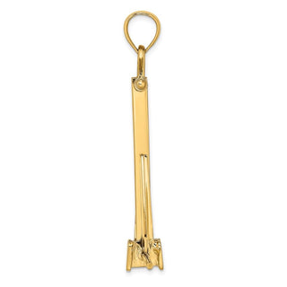 14k Yellow Gold 3-D Moveable Danforth Anchor Pendant