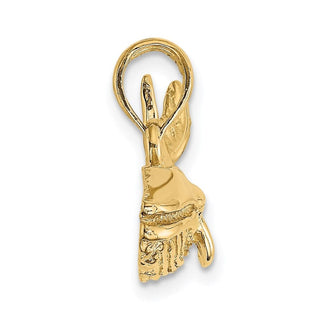 14k Yellow Gold 2-D Humpback Whale Pendant