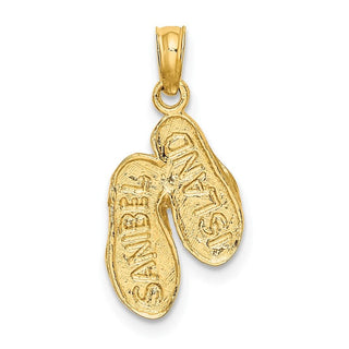 14k Yellow Gold Sanibel Island Double Flip-Flop Charm