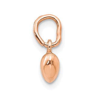 14k Rose Gold Rose Polished 3-D Puffed Heart Charm K794