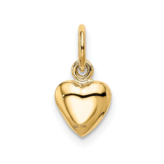 14k Yellow Gold Polished 3-D Puffed Heart Charm K795
