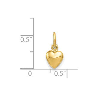 14k Yellow Gold Polished 3-D Puffed Heart Charm K795