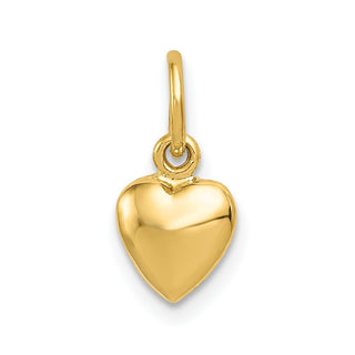 14k Yellow Gold Polished 3-D Puffed Heart Charm K795