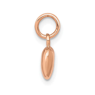 14k Rose Gold Rose Polished 3-D Puffed Heart Charm K796
