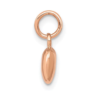 14k Rose Gold Rose Polished 3-D Puffed Heart Charm K796