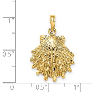 14k Yellow Gold Lions Paw Shell Pendant K7965
