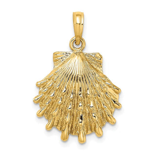 14k Yellow Gold Lions Paw Shell Pendant K7965