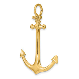 14k Yellow Gold 3-D Large Anchor Charm