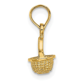 14k Yellow Gold 3-D Mini Basket Pendant