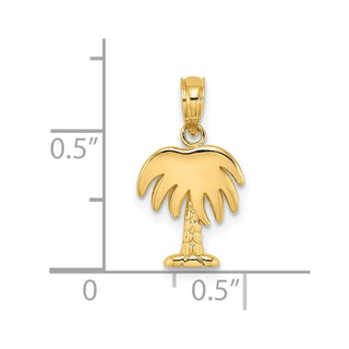 14k Yellow Gold Charleston Palm Tree Pendant K7991