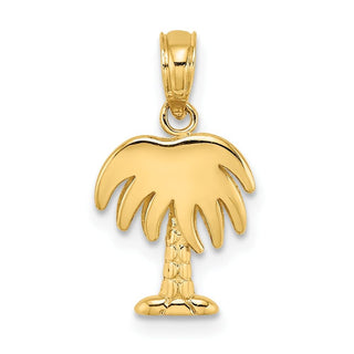 14k Yellow Gold Charleston Palm Tree Pendant K7991