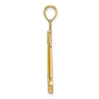 14k Yellow Gold 2-D Polished Cape May Lighthouse Pendant