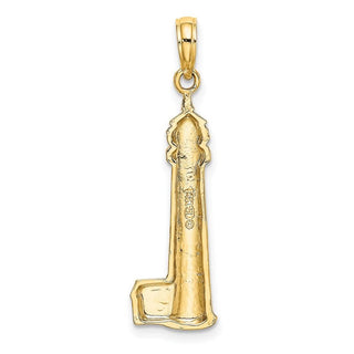 14k Yellow Gold 2-D Polished Cape May Lighthouse Pendant
