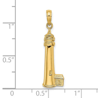 14k Yellow Gold 2-D Polished Cape May Lighthouse Pendant