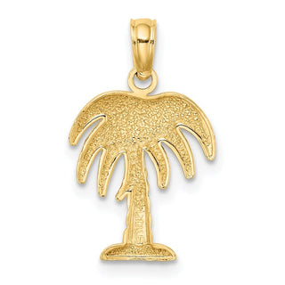 14k Yellow Gold Charleston Palm Tree Pendant K8005