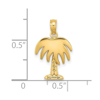 14k Yellow Gold Charleston Palm Tree Pendant K8005