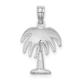 14k White Gold Charleston Palm Tree Pendant