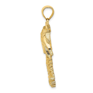 14k Yellow Gold 2-D Double Palm Trees Pendant