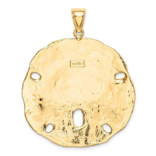 14k Yellow Gold Polished Large Sand Dollar Pendant K8020