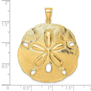 14k Yellow Gold Polished Large Sand Dollar Pendant K8020