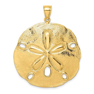 14k Yellow Gold Polished Large Sand Dollar Pendant K8020