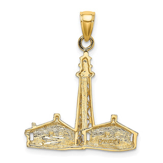 14k Yellow Gold 2-D Sanibel Island Lighthouse Pendant