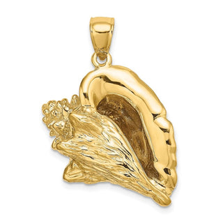 14k Yellow Gold 3-D Conch Shell Pendant K8025